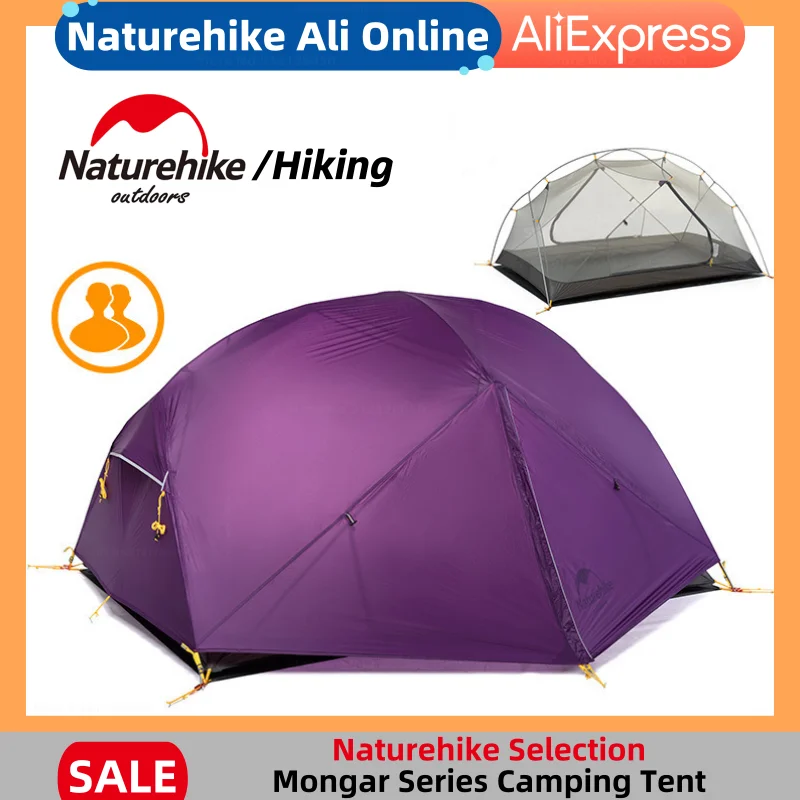 

Naturehike Mongar 2 Person Camping Tent 20D Nylon Fabric Double Layer Waterproof Outdoor Nature Hike Camping Tent NH17T007-M