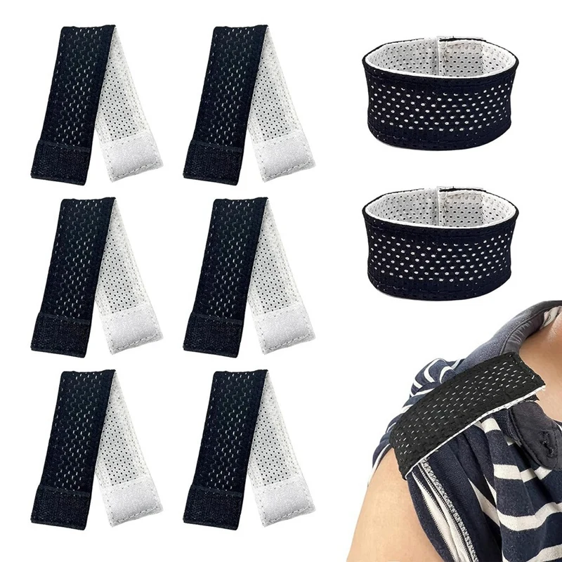 8Pcs T Shirt Sleeve Holders Soccer Sleeve Scrunchies Ties With Hook And Sleeve Roll Up Holder For Sports Activities