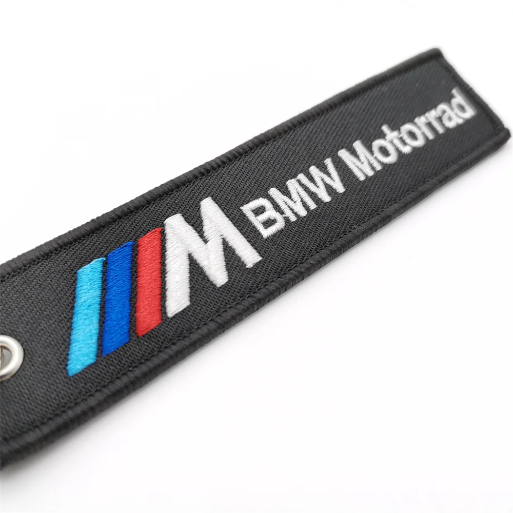 BMW keychain woven label nylon key tag black for m S 1000 RR R1250 motorcycle racing keyring accessories fashion gift Motorrad