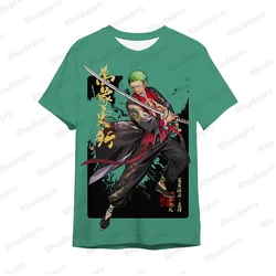 Camiseta masculina Monkey D Luffy Hip Hop, Tops estilo Harajuku, moda de grandes dimensões, Roronoa Zoro, T curto infantil, One Piece