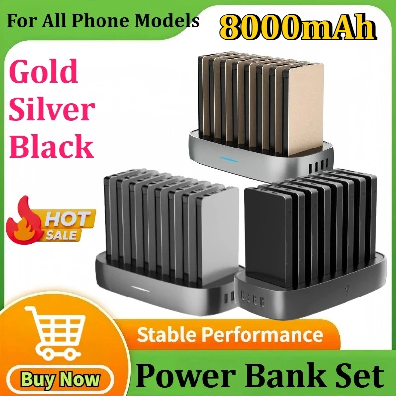 

8000mAh Upgraded Power Bank Multi Device Hotel Office Commercial Charging Station with 8 Ports Charging Station Standard