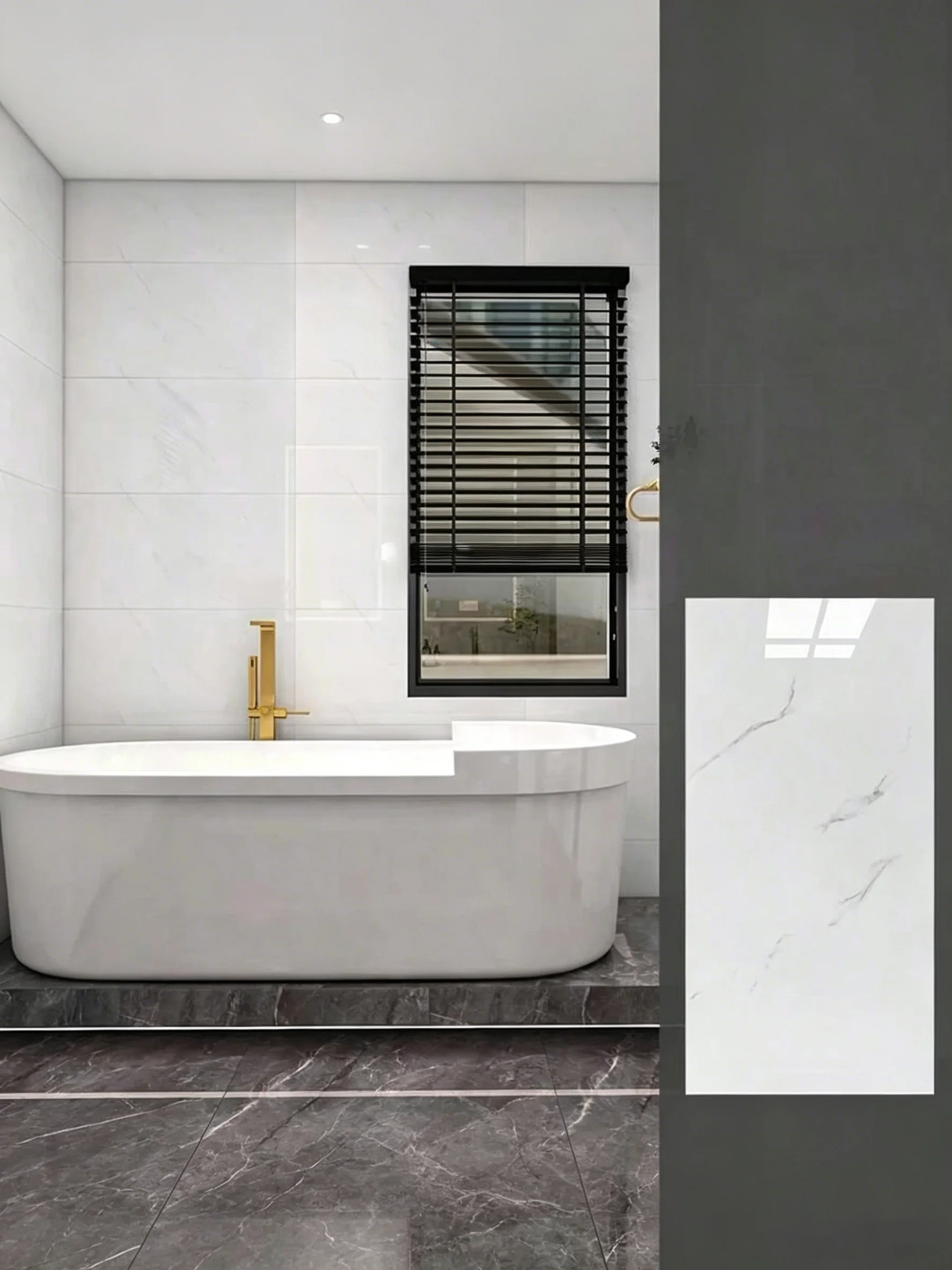 

Waterproof Stickers 3D Ceramic Tile Sticker Imitation Marble Self Adhesive Decor Wall Floor Sheet for Home Wallpaper Decoration