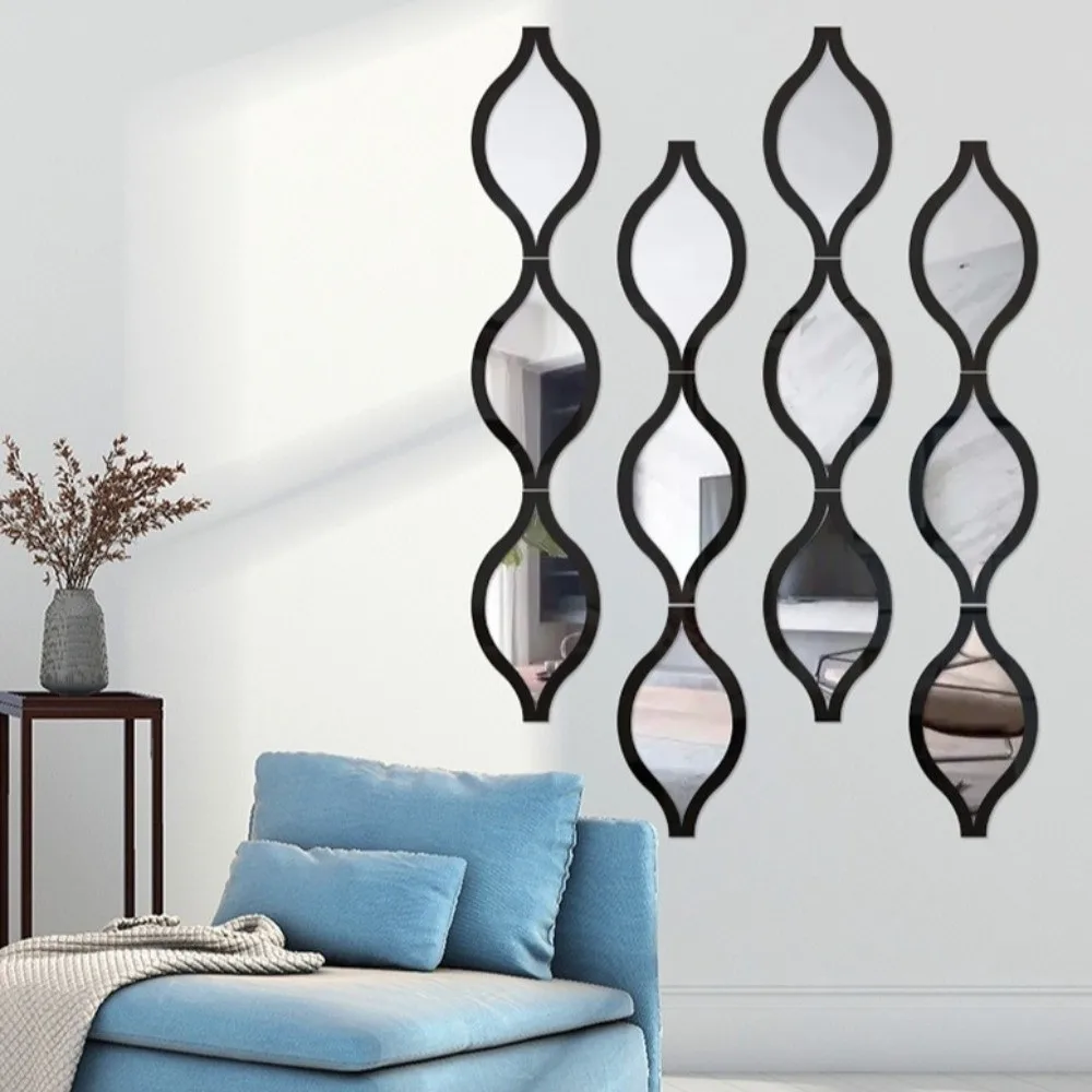 Self-adhesive Water Drop Wall Stickers Removable DIY Art Decorative Mirror Stickers Double-layer Minimalist Water-Shaped Decals