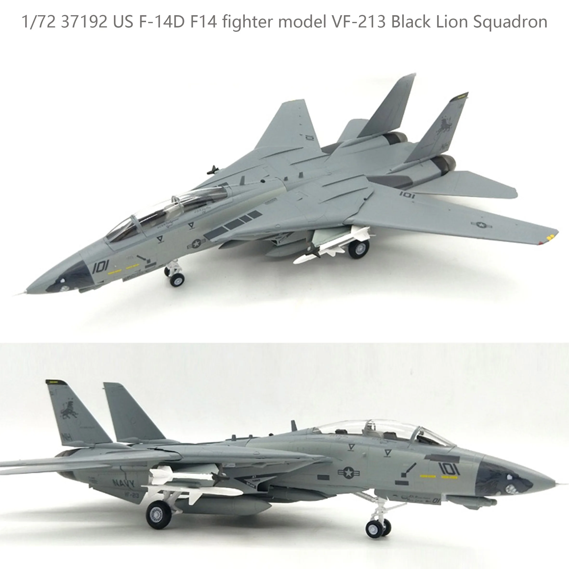 1/72 37192 US F-14D F14 fighter model VF-213 Black Lion Squadron  Finished product collection model