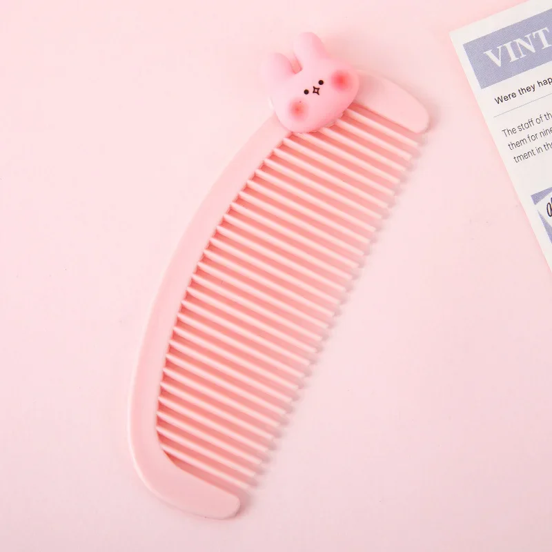 Cartoon Mini Crescent Comb Cute Children\'s Small Comb Student Carrying Plastic Hairdressing Comb Net Red Small Gift