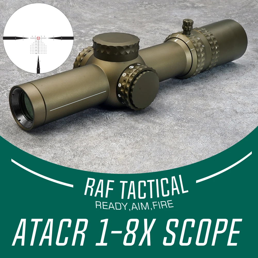 

Tactical 1-8X24 Christmas Tree Reticle F1 FFP Scope FDE Color With NF Original MIL-SPEC Markings 34mm Tube Scope