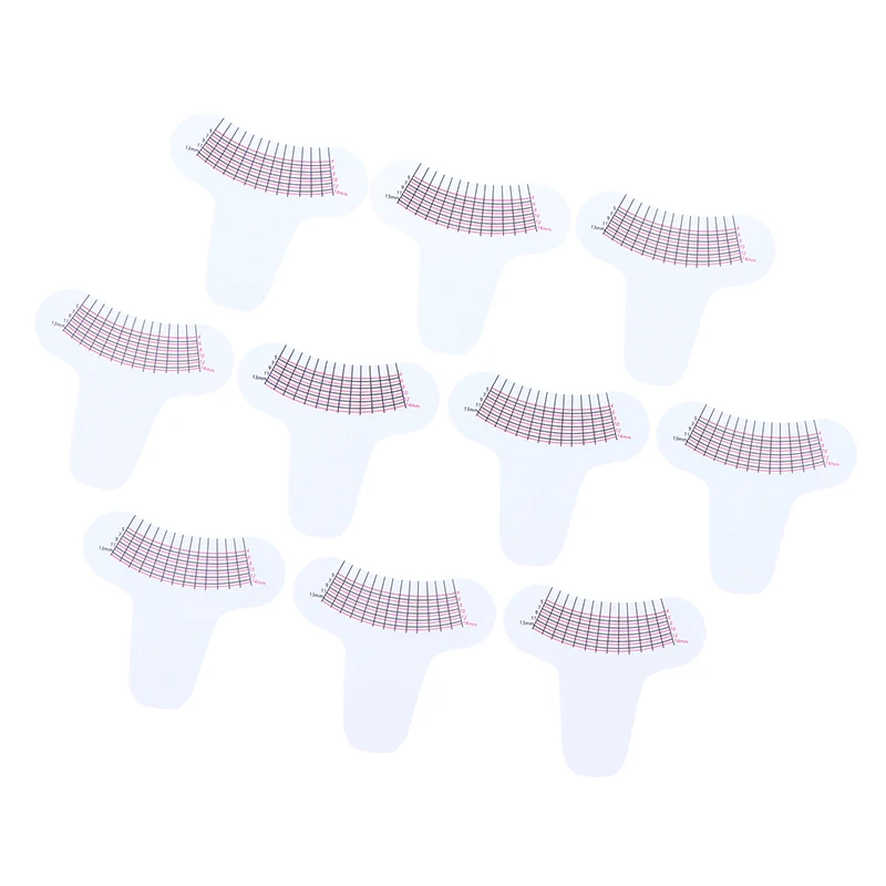 10Pcs Eyelash Length Measuring Ruler Portable Eyebrow Soft Plastic Ruler Makeup Tool Eyelash Extension Growth Accessory