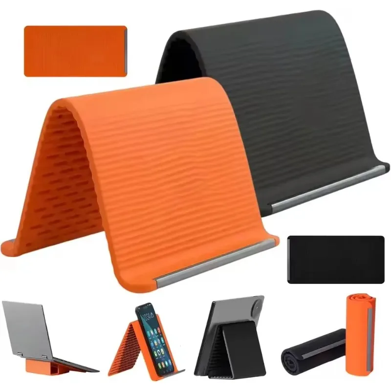 Flexible Foldable Silicone Phone Holder Portable Adjustable Multi-Angle Desktop Stand For iPhone iPad Laptop Tablet Home Office