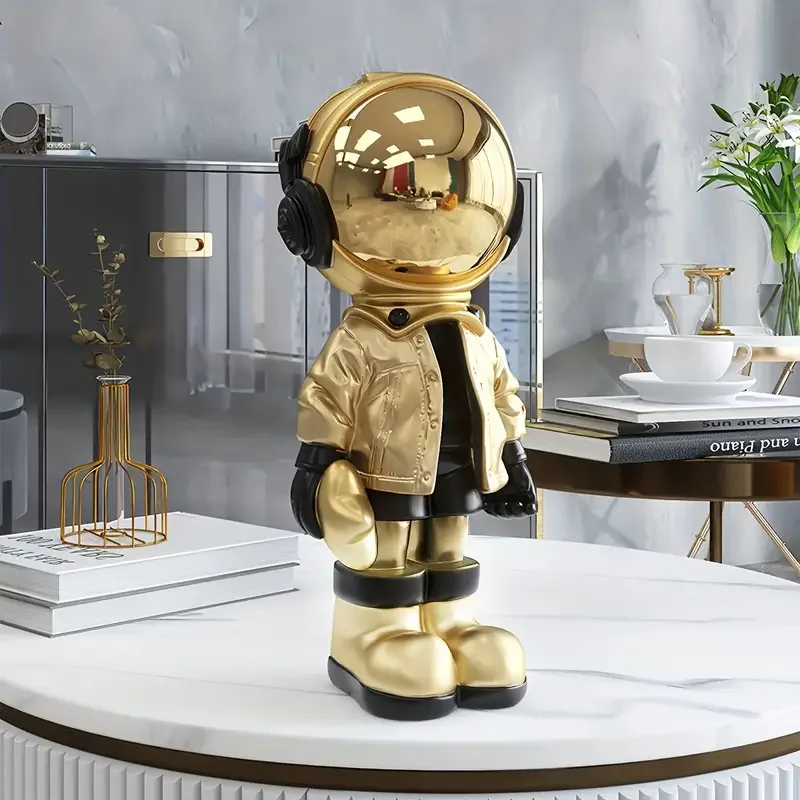 Astronaut Statue Art Craft Ornament, Spaceman Sculpture For Living Room TV Cabinet Home Decoration