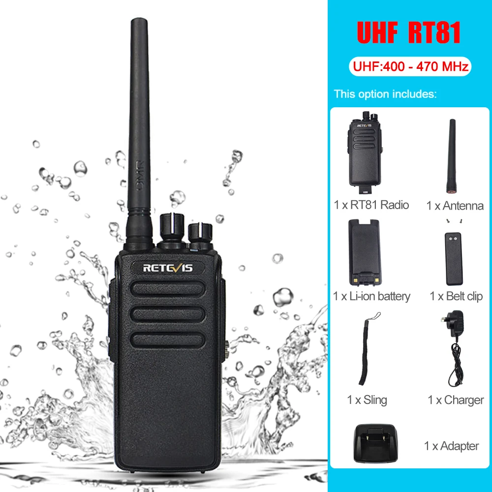 Retevis RT81 DMR Digitale Walkie Talkie Krachtige langeafstandswalkie-Talkie Waterdichte draagbare tweewegradio voor de jacht