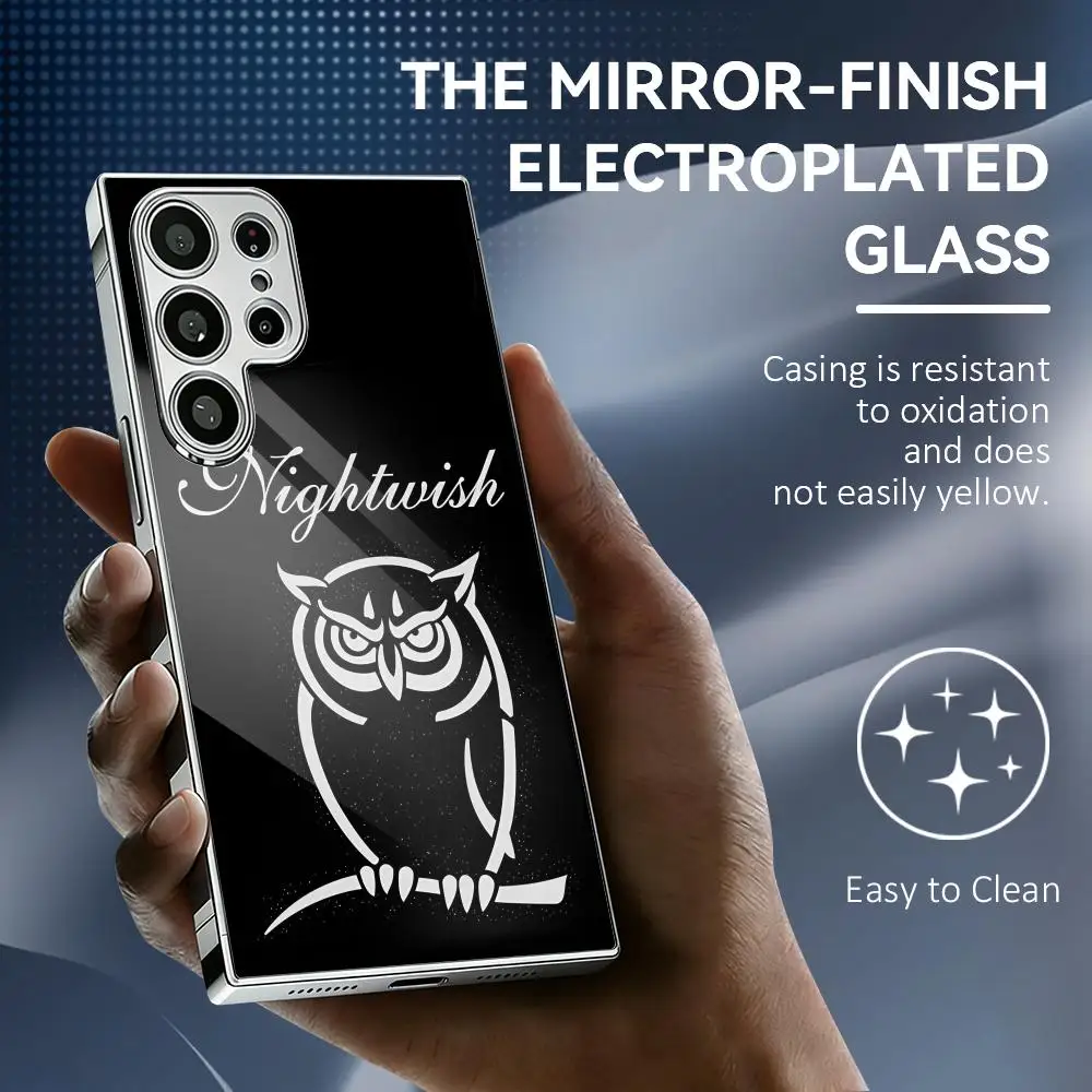 N-Nightwish Band Phone Case For Samsung Galaxy S25 S24 S23 Ultra Electroplated Metal Frame Shockproof Cover Phone Case