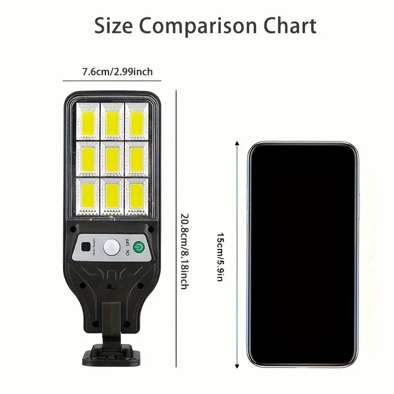4PCS Solar Wall Light with Motion Sensor 108COB Outdoor 3 Modes for Terrace Garden Fence Pavilion and Terrace