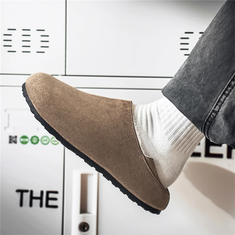 شباشب شتوية دافئة من الصوف، نعل متين مضاد للانزلاق، ملابس داخلية وخارجية، سهلة الارتداء، مريحة وخفيفة الوزن للمنزل