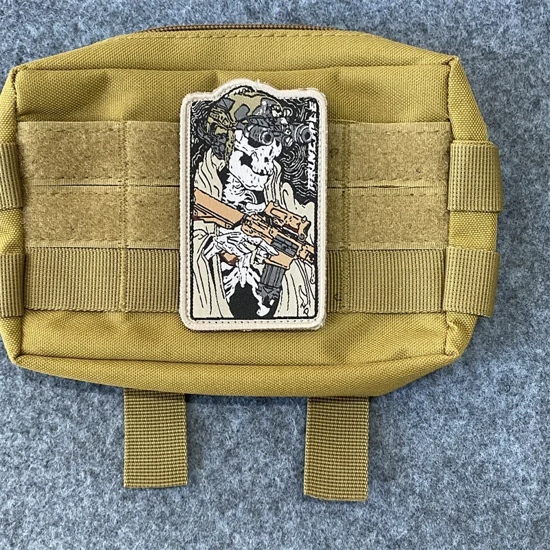 Skeleton Legion Weaving Cloth with Military Tactical Morale Badge Appliques for Clothing Hook and Loop Armband Backpack Patches