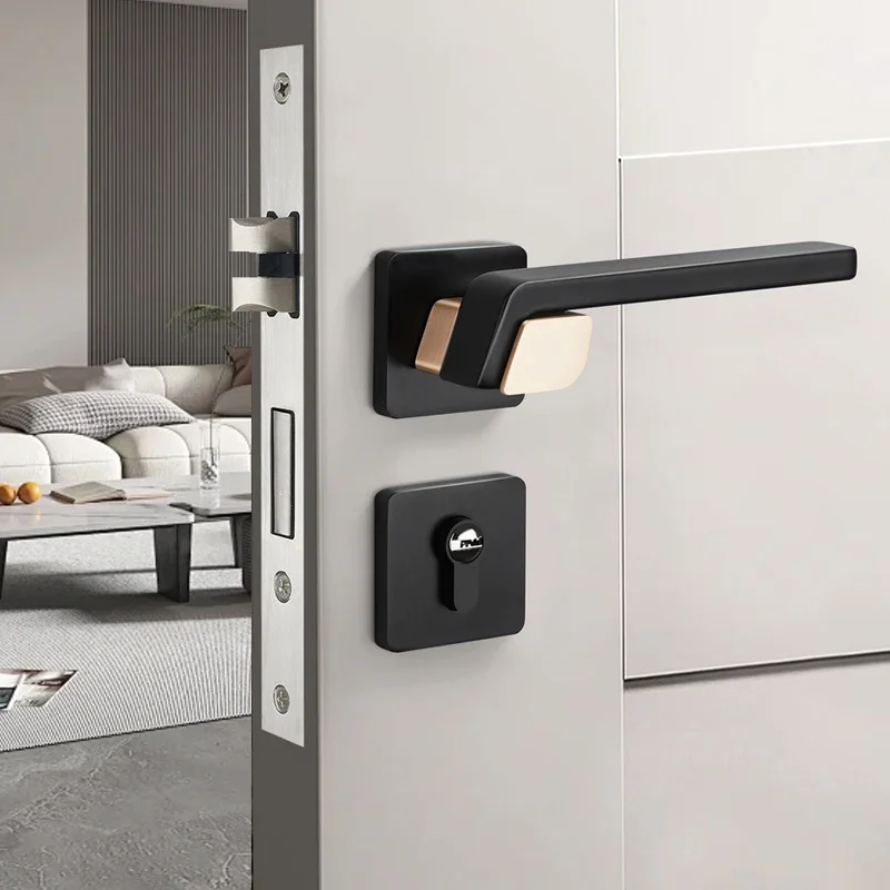 Bedroom Door Split Lock Modern Room Simple and Quiet Wooden Door Handle Lock