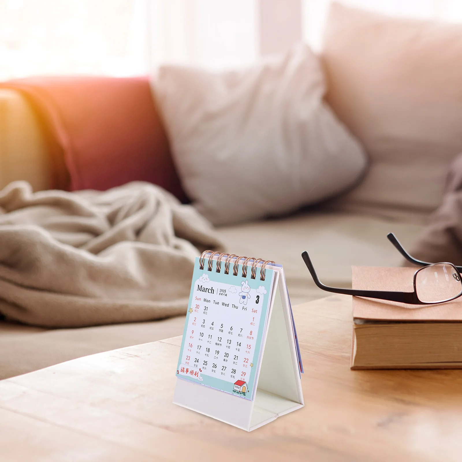 

Mini 2025 Flip Office Dark Purple Small Iron Standing Planner Cute Calendar Small Calendar for Desk Office Desk