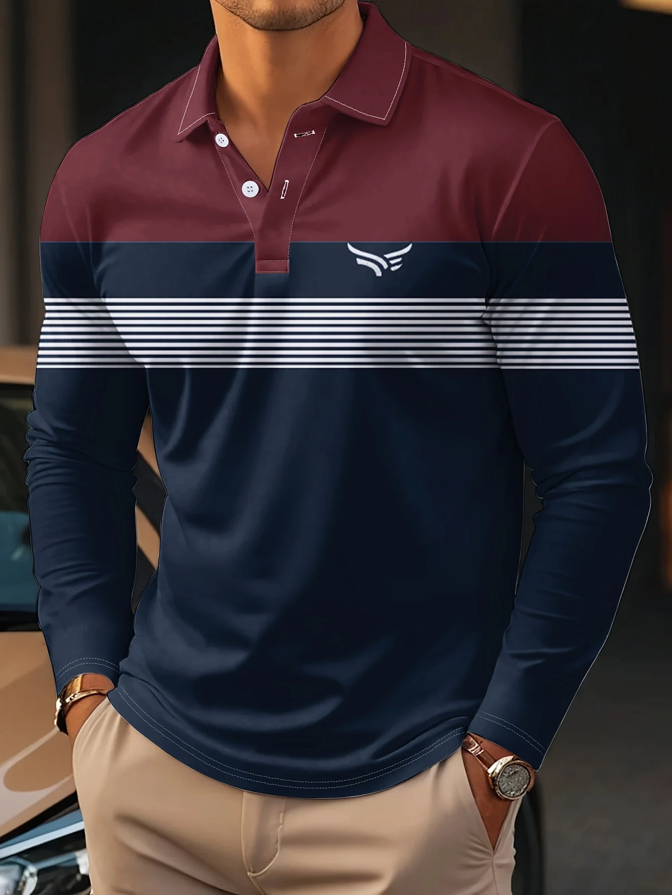 

The new men's POLO shirt for Spring and Autumn 2025 is skin-friendly soft casual and fashionable with striped prints