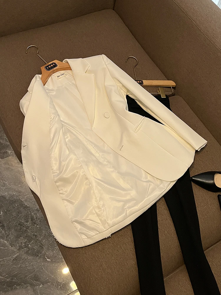 

2025 Winter Commute Sle Splicing 3D Design Sensation Suit Jaet L0 Ele Faion Women's Busin Coat