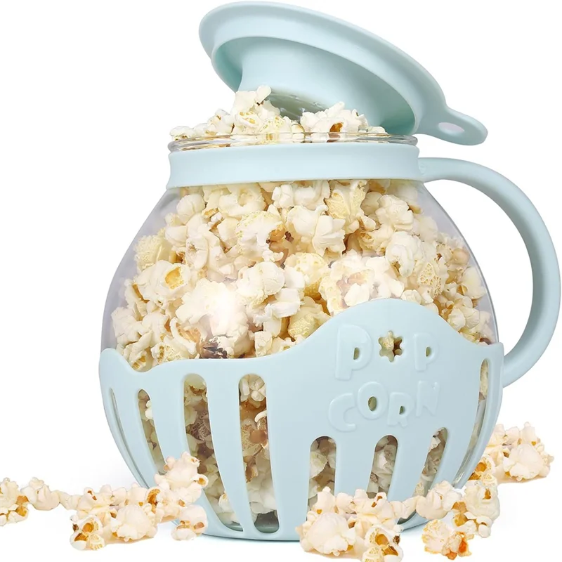 Máquina para Hacer Palomitas de Maíz A76I, Palomitera de Microondas, Recipiente para Palomitas de 2.25 Cuartos, Accesorios de Cocina de Borosilicato