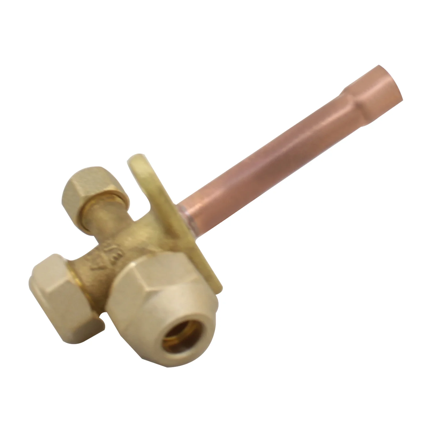 copper air conditioning shut off valve Split valve Straight pipe welded globe valve for Air condition heat pump cold storage