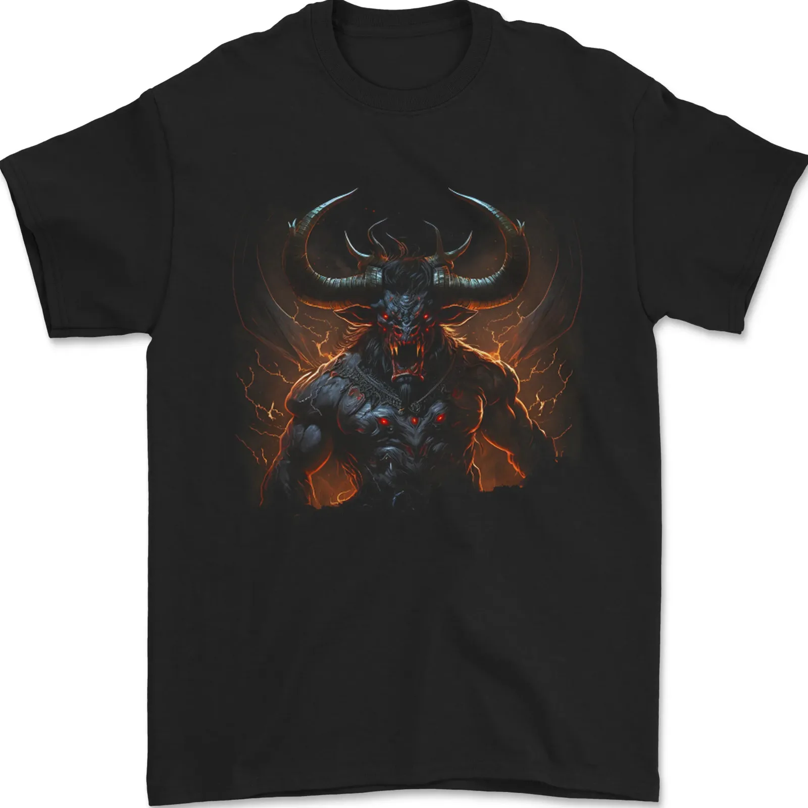 

Demonic Bull From Hell Evil Demon Mens T-Shirt 100% Cotton