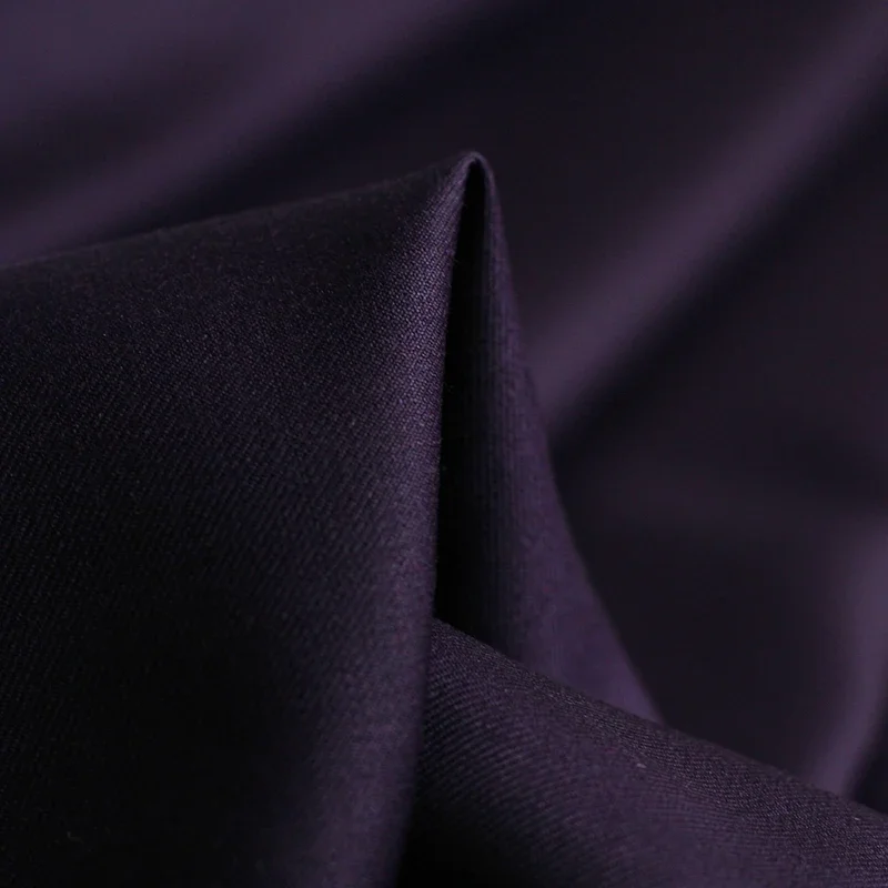 Redraspberry Dark Purple Fine Twill Elastic Worsted Wool Fabrics Spring Women Suits Pants DIY Sewing Cloth Tailor Freeshipping