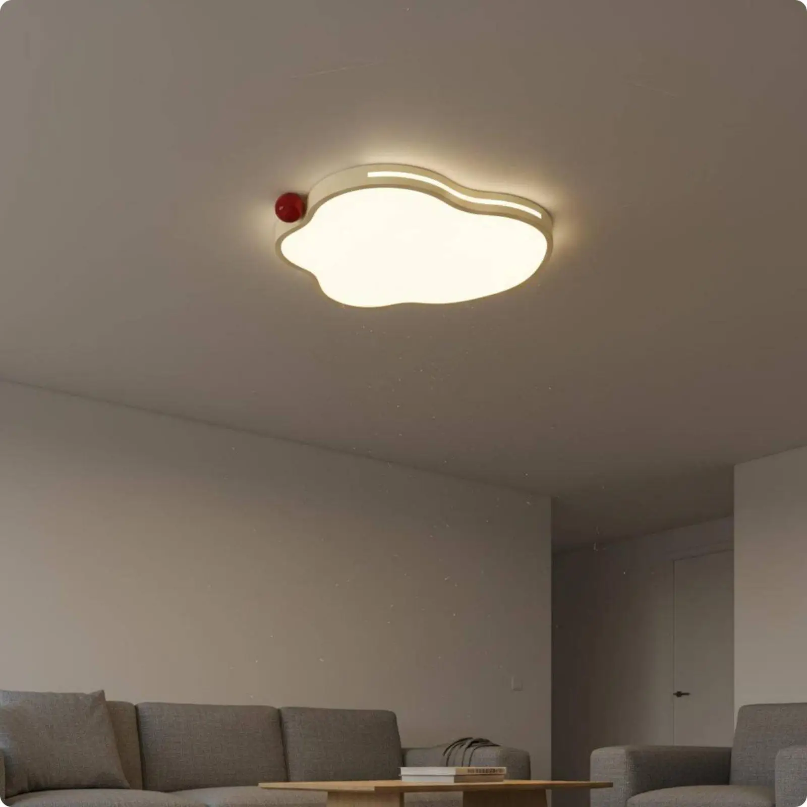 Cream Overhead Gentle Warm Visual Comfort Protection Overhead Light Minimalist Design for Living Room