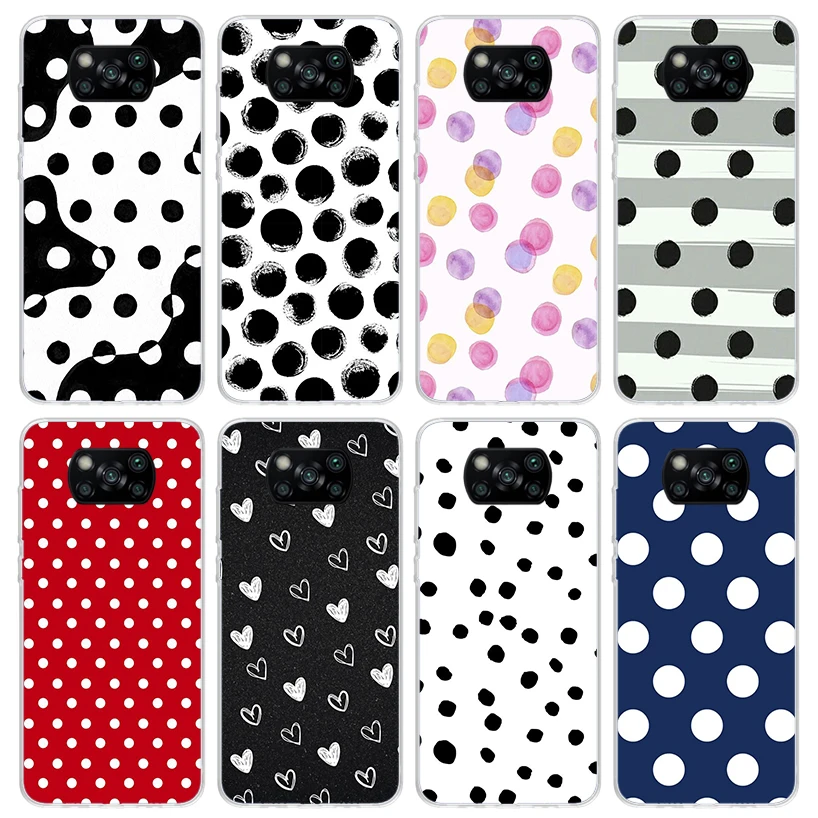 Polka Dots Art Phone Case for Xiaomi Poco X6 X5 X4 X3 Nfc F6 F5 Pro F4 Gt F3 F2 F1 M5S M4 M3 5G Soft Cover Print Fundas