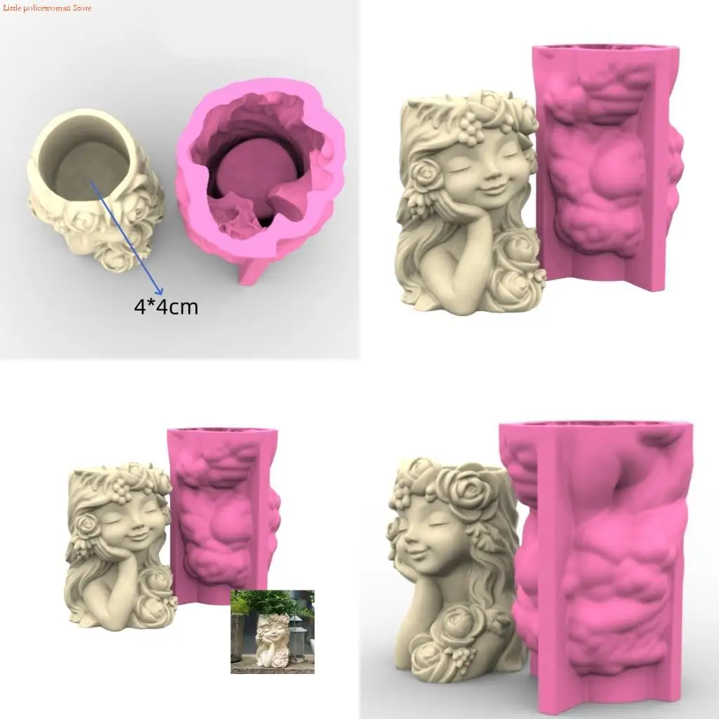 

F92D Silicone Planter Mold Decorative Handmade Craft For Succulent Arrangements