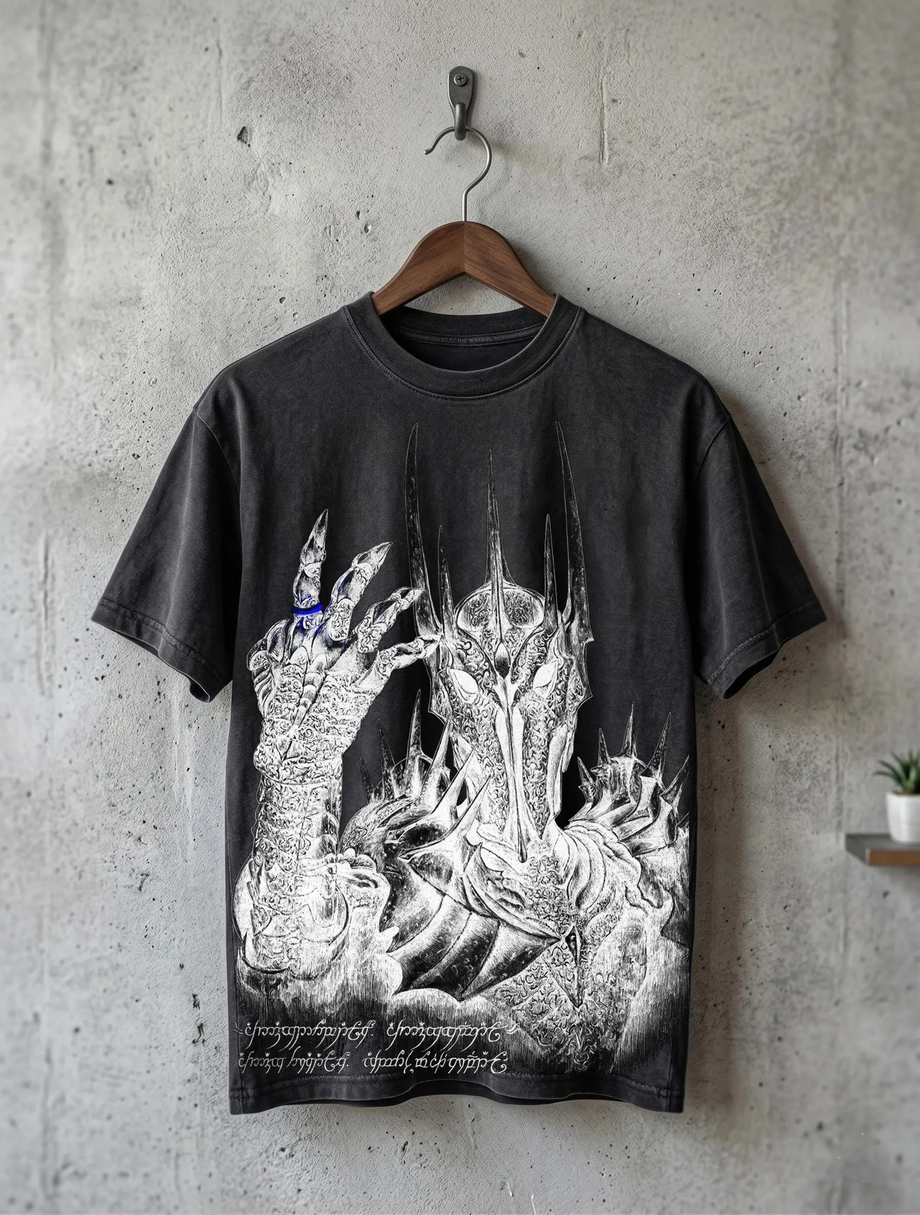 Sauron T-shirt Dark Fantasy Graphic Tee Women Men Oversized Y2k Acid Washed Short Sleeve Streetwear Hip Hop Female Male Clothing