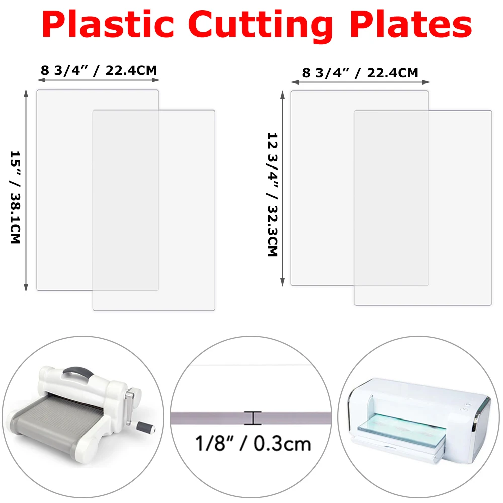 

1 Pair Clear Polycarbonate Plastic Cutting Plates Compatible with BSP & BS Switch Plus Die Cutting Machine Cutting Pads 2023 New