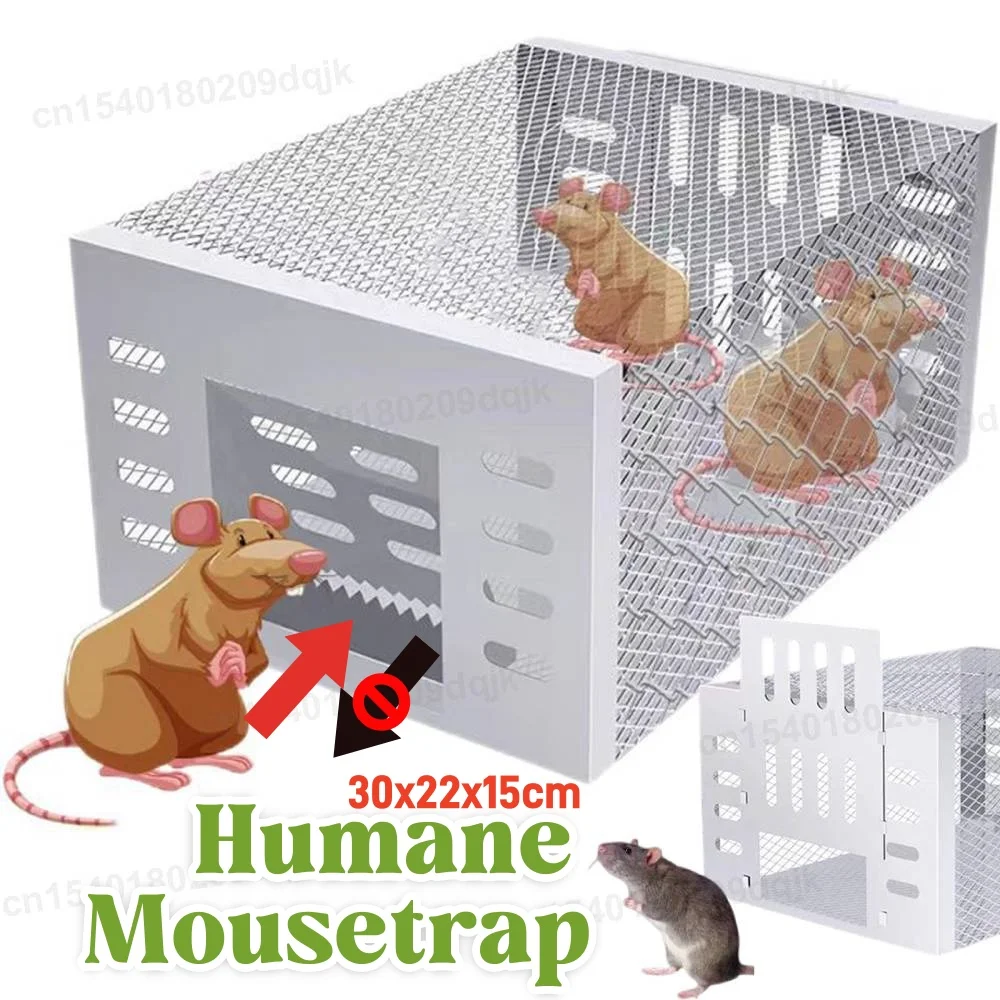 الإنسان الذكية مزدوجة الباب فخ الجرذ الصلب لا قتل لايف الصيد مع ثقوب الهواء الفئران فخ فعالة الصحية آمنة قفص الماوس الفخاخ #2