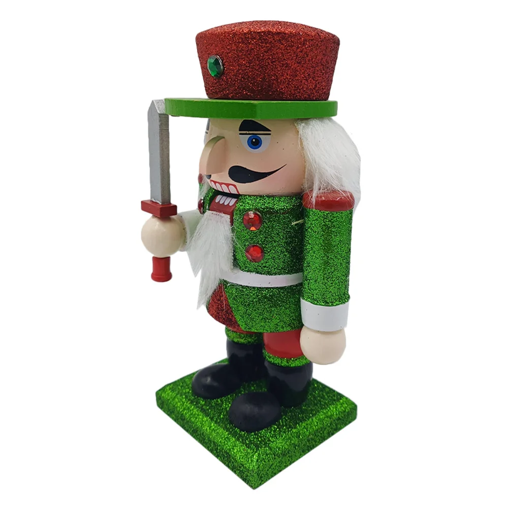 

Christmas Nutcracker Wooden Decoration Cute Desktop Holiday Accent for Home Office Party Festive Supplies Display Figure