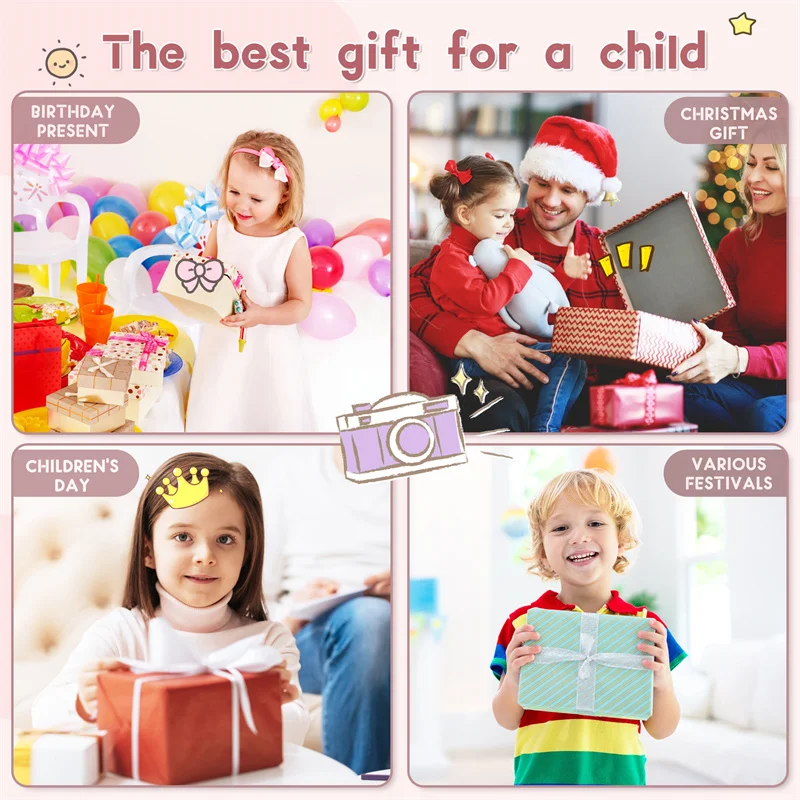 Caméra selfie pour enfants avec écran IPS 1080P, cadeau parfait pour les 3 à 10 ans, anniversaire, Noël, Halloween, appareil photo pour enfants