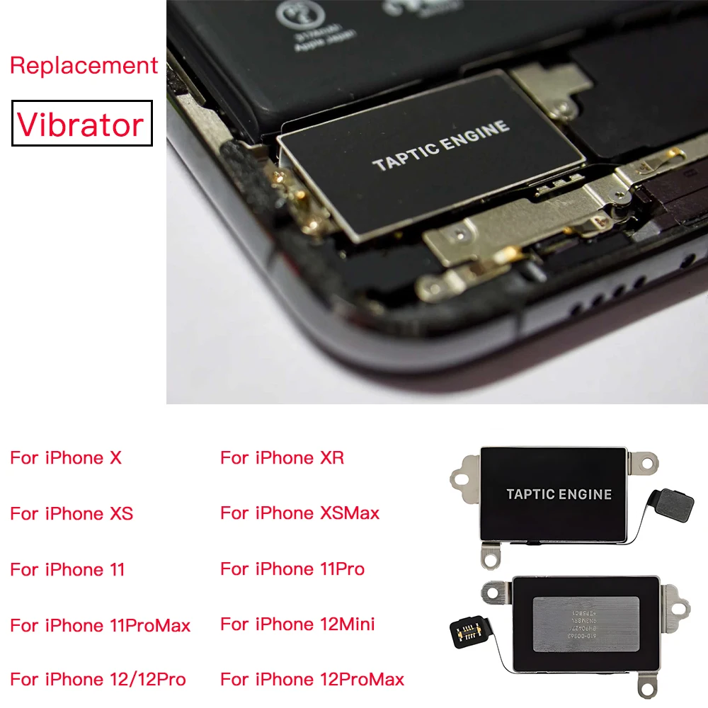 Vibrate Motor Taptic Engine for iPhone  X XR XS 11 12 Mini Pro Max Vibrator Module Replacement
