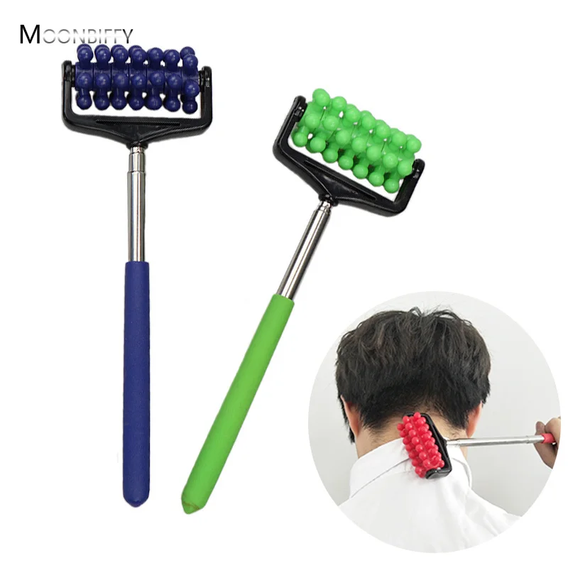 Adjustable Retractable Massage Roller Back Scraper Relaxation Tool Pain Decompression Health Care Body Neck Hand-held Massager - Image 2
