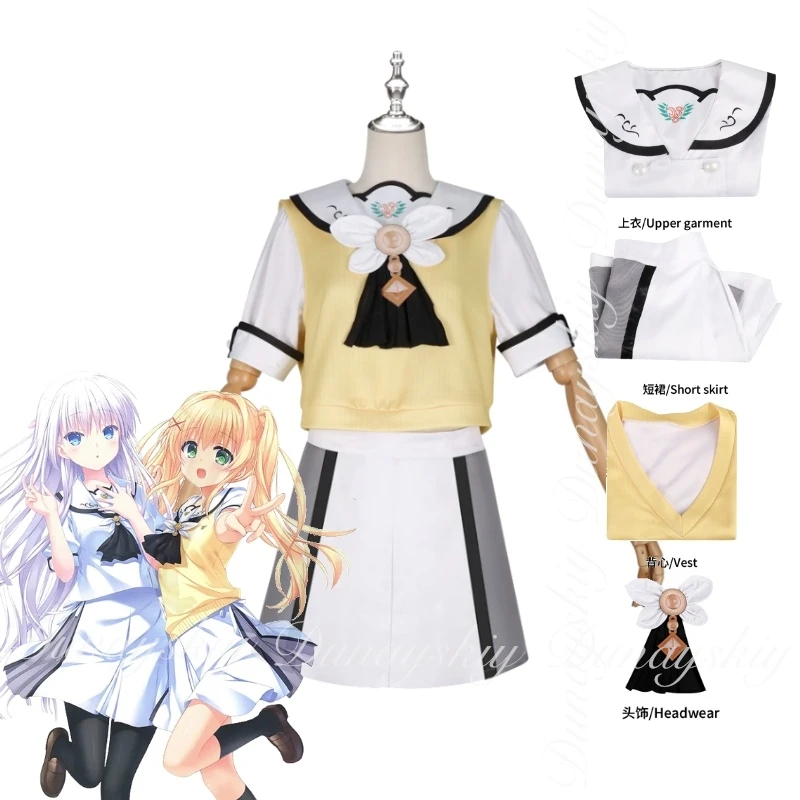 جيوب الصيف لعبة آو سوراكادو وتسوموجي وينديرز تأثيري مع الباروكات الأصفر الأزرق مع الأبيض الأصفر JK تأثيري حلي البدلة الكاملة