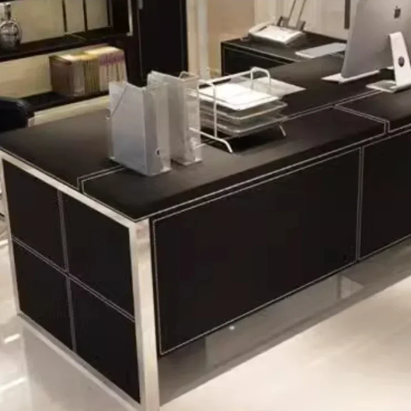 

Black Unusual Office Desk Minimalist Design Secretary Conference Computer Desk with height adjustment side table table pliable