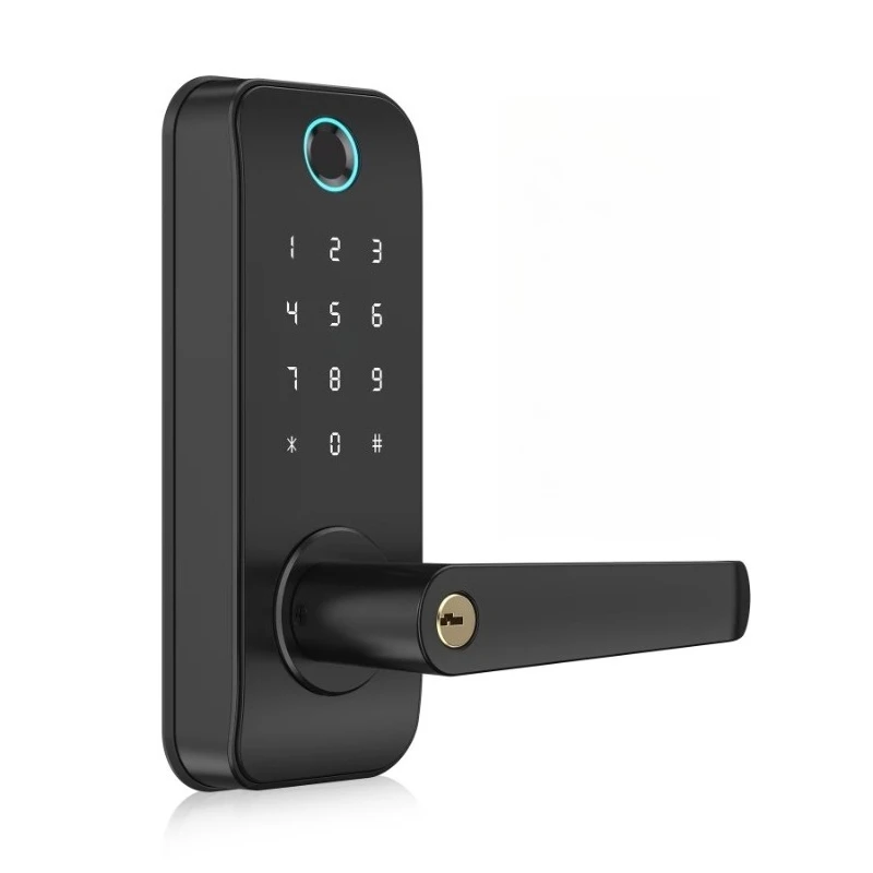 

Electric aluminum alloy door handle lock, with fingerprint and card access control functions, APP control, cloud data storage