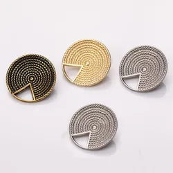 10PCS/Lot Vintage Concave Notched Metal Buttons DIY Carfts For Coat Knit Sweater Buckle Round Accessories Decorated Buttons