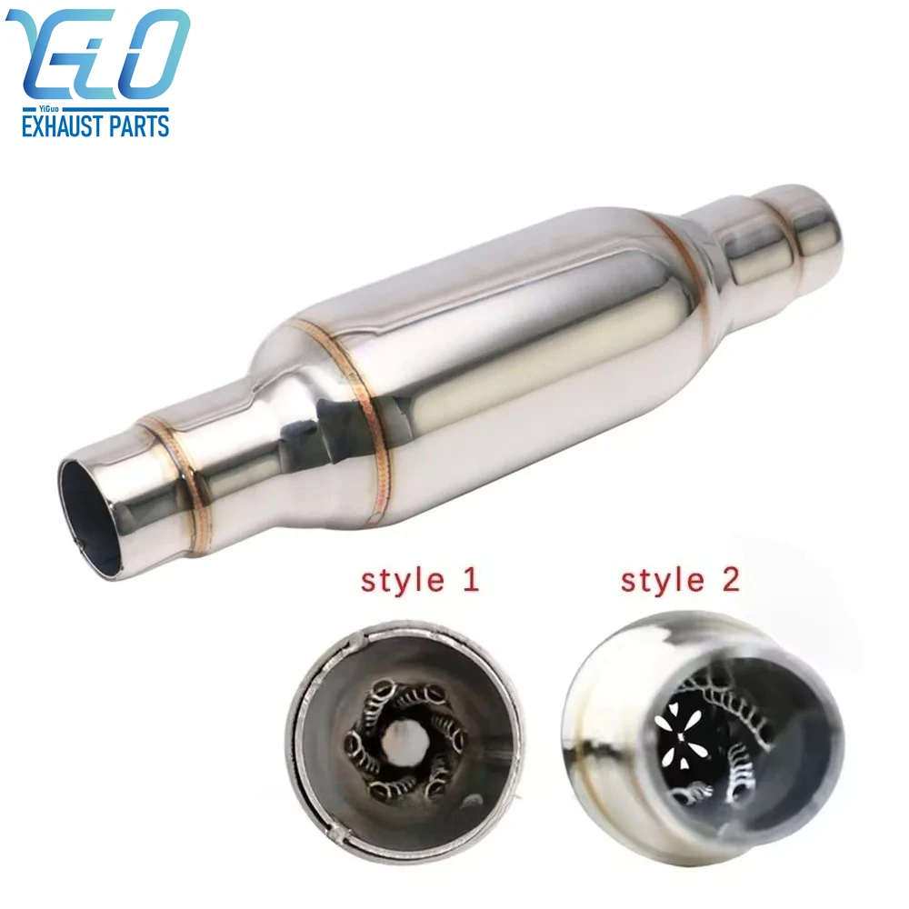 Universal Car Resonator Exhaust Pipe Muffler Spiral Stainless Steel 2.5