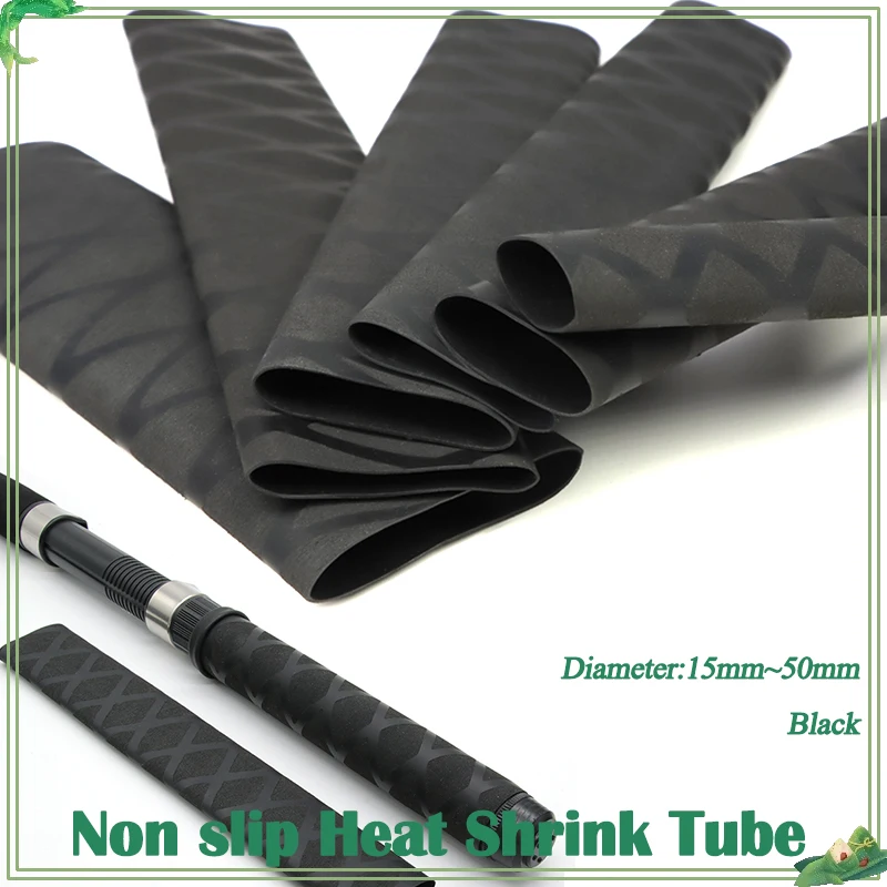 

Handle Insulated Protect Waterproof Cover Black Non Slip Heat Shrink Tube Fishing Rod Wrap 15 18 20 22 25 28 30 35 40 45 50mm