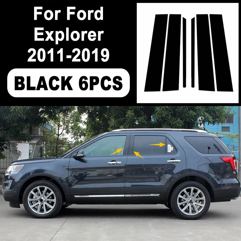 

Glossy Black B C Pillar Post Cover Car Sticker For Ford Explorer 2011-2019 Window Door Decorative Accessories 2018 2017 2016