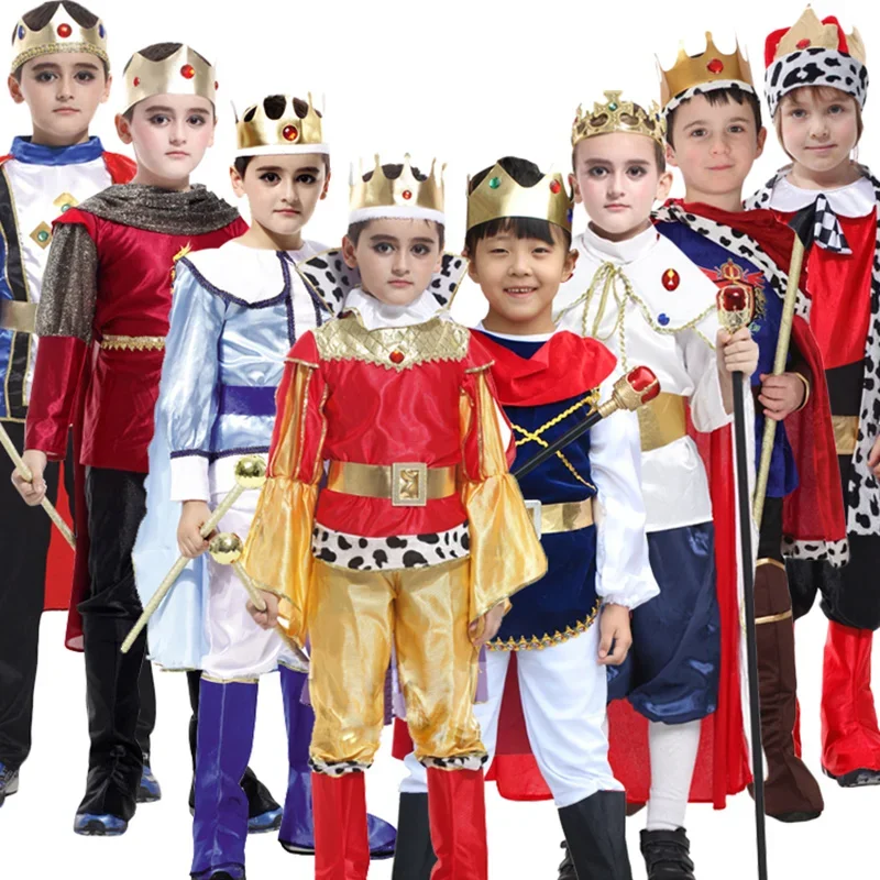 Costume de cosplay de couronne Everak pour enfants, carnaval, ceinture, prince, roi, sans sceptre, Noël, cadeau de fête d'anniversaire, garçons