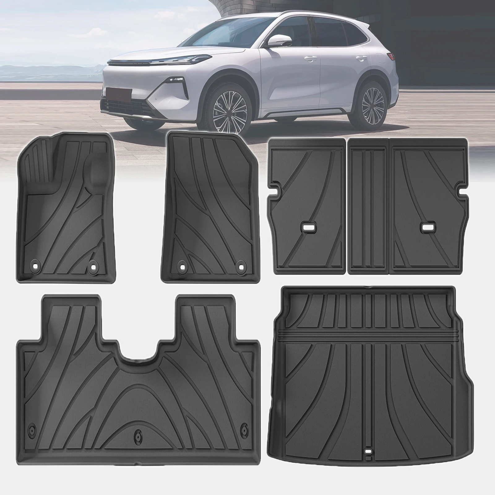 

for Geely Galaxy Starship 7 EM-i 2025 2026 Waterproof TPE Car Mats 3D Laser Scanning Perfect Fit Odorless Accessories Easy Clean
