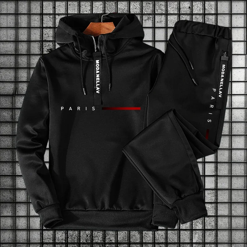 Men Women Set/Hoodie/Pants 2026 Paris Fashion Tracksuit Half-Zip Hoodie Sweatpants Autumn Winter Daily Casual Sports Jogger Suit