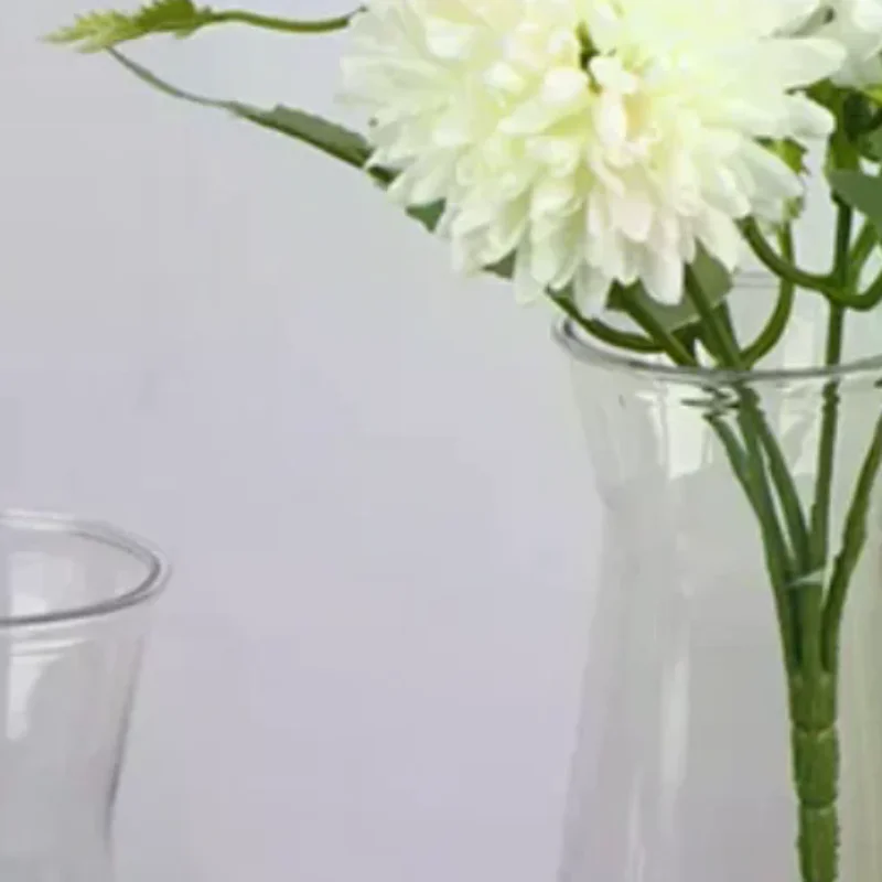 1Pc Plastic Striped Vases Transparent Vases Large-bellied Vase For Wedding Banquets, Festivals And Home Table Decoration
