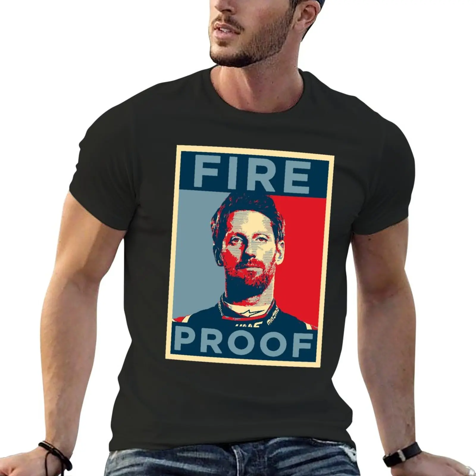 New Romain Grosjean Fire proof T-Shirt.png T-Shirt quick drying t-shirt plain t-shirt mens graphic t-shirts big and tall