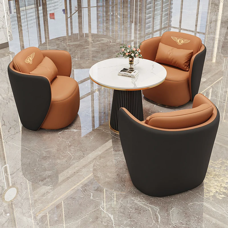 

Light luxury sofa chair table and chair combination