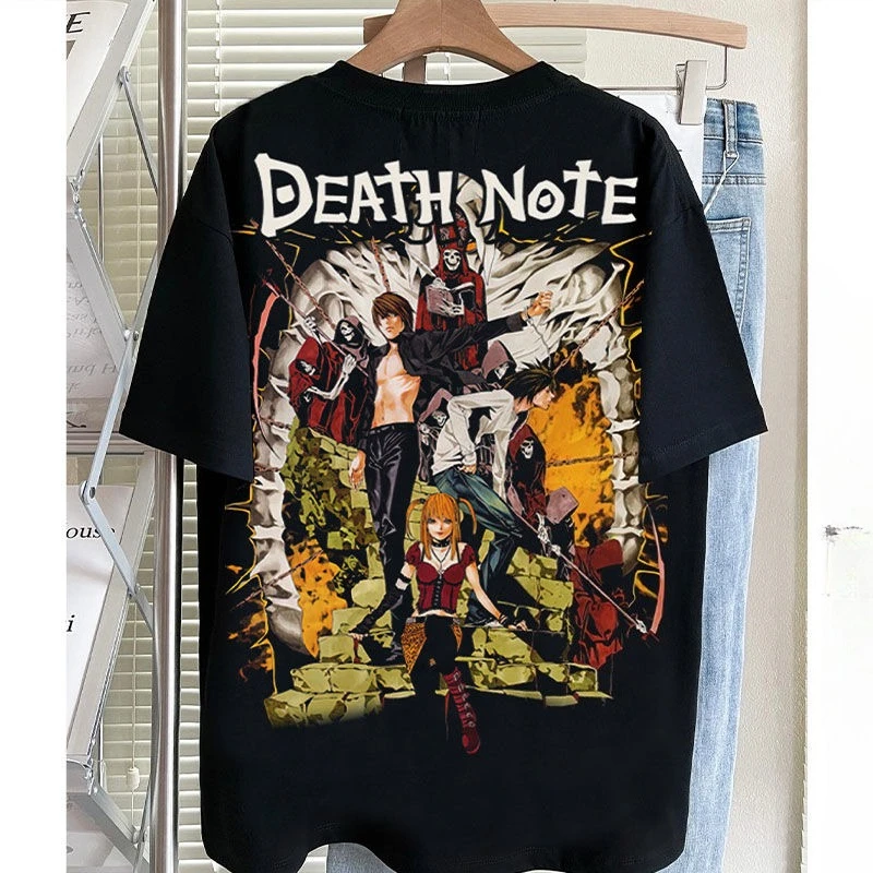 

Death Note графический принт осенняя мужская и женская футболка из чистого хлопка с коротким рукавом уличная модная трендовая одежда Harajuku